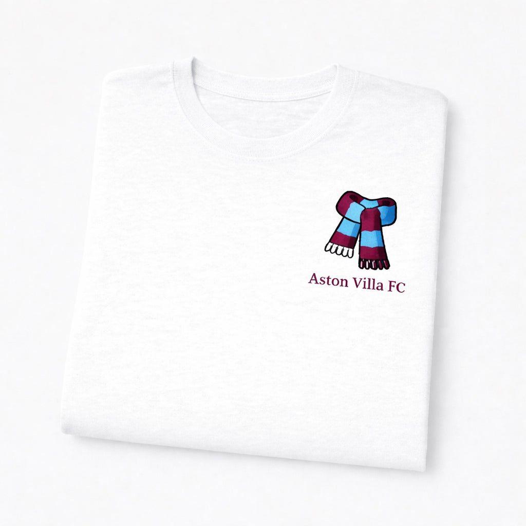 Scarlet Scarf Spirit T-Shirt - Premium Cotton Football Gift for Aston Villa Supporters