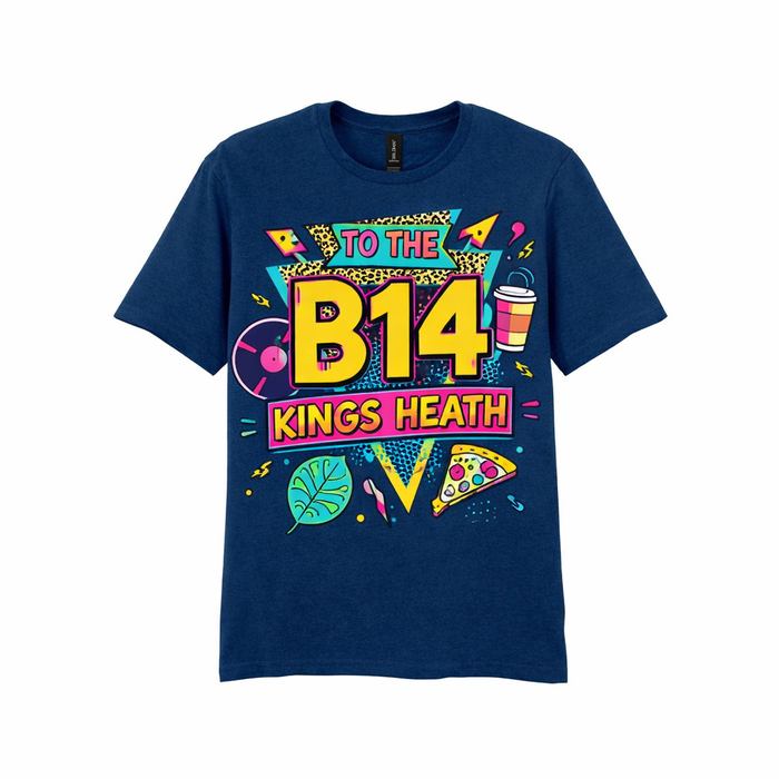 Kings Heath - T-Shirt - Playful Neon Vibe Design