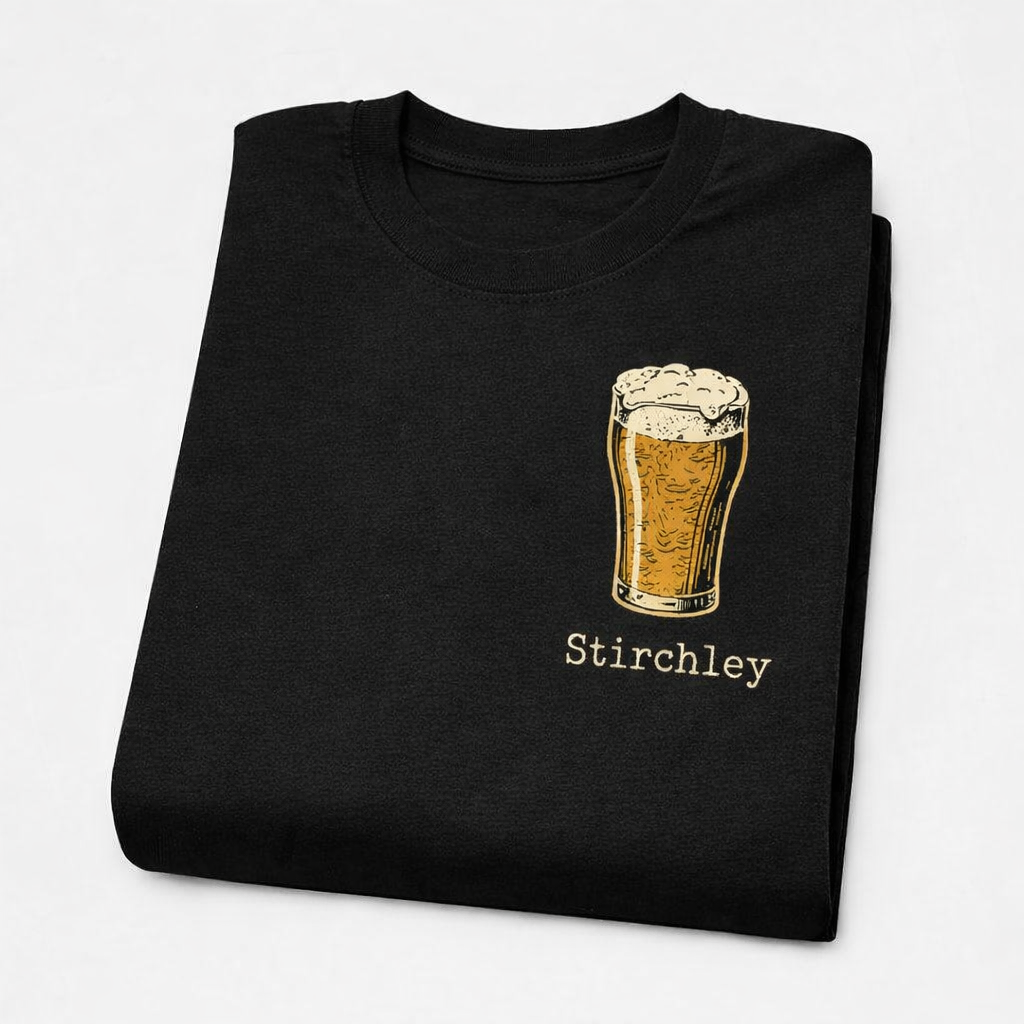 Stirchley - T-Shirt - Bold Indie Design - Beer Glass