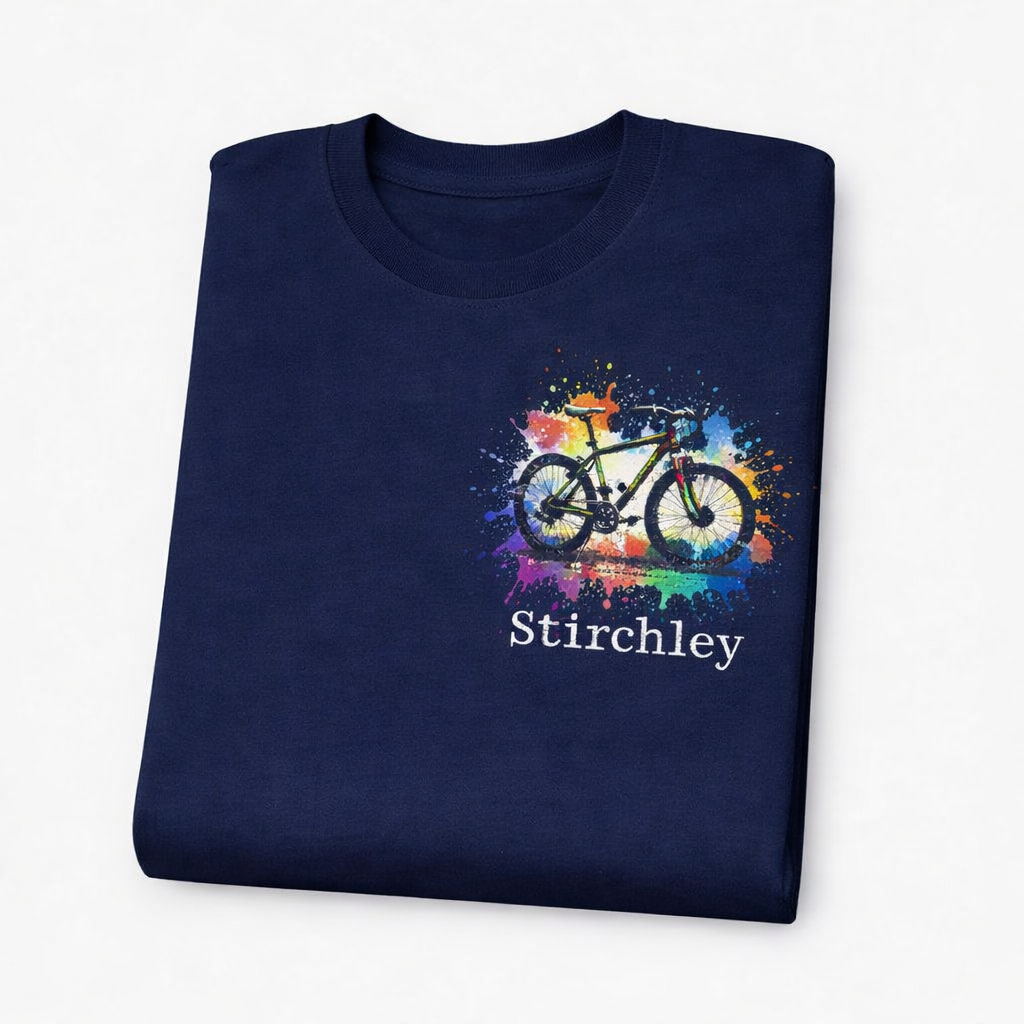 Stirchley - T-Shirt - Colour Splash Design - Bicycle