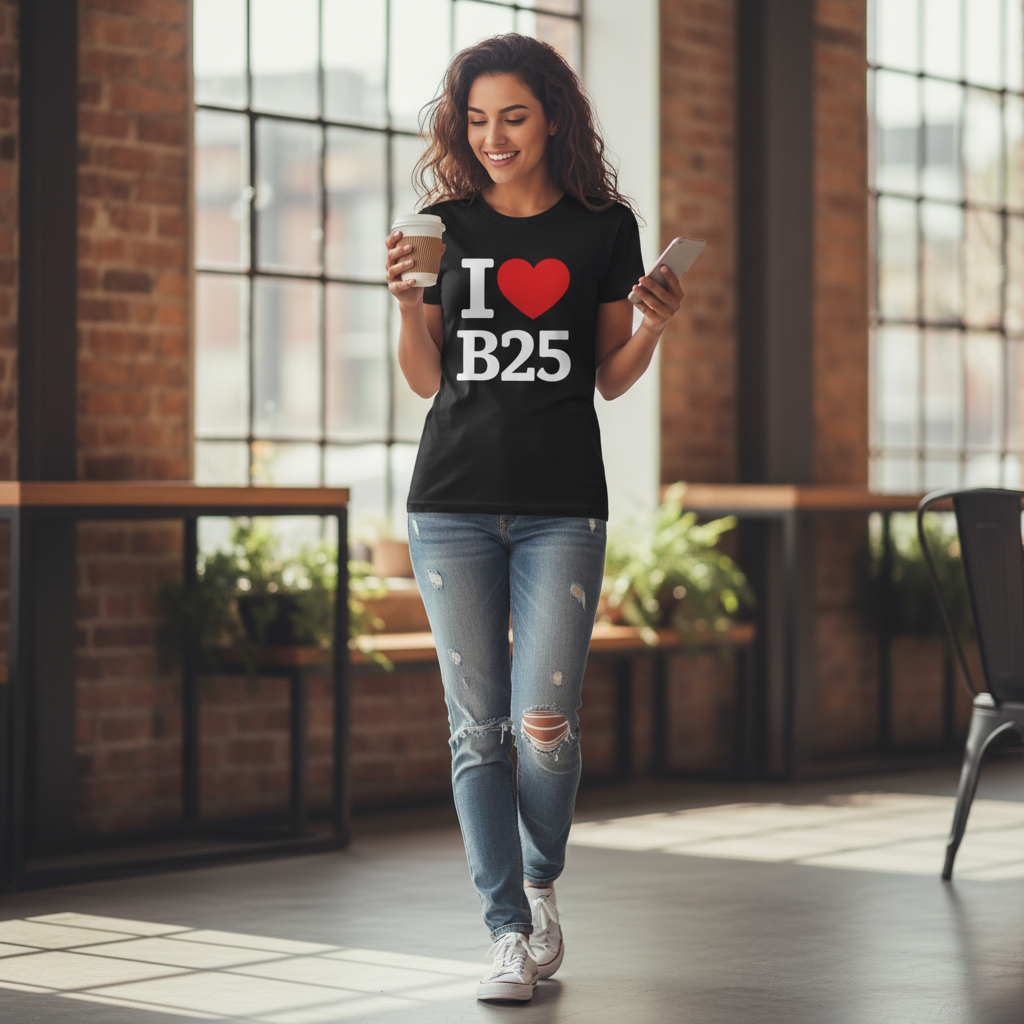 B25 - T-Shirt - I Heart B25 Design - Yardley | Hay Mills