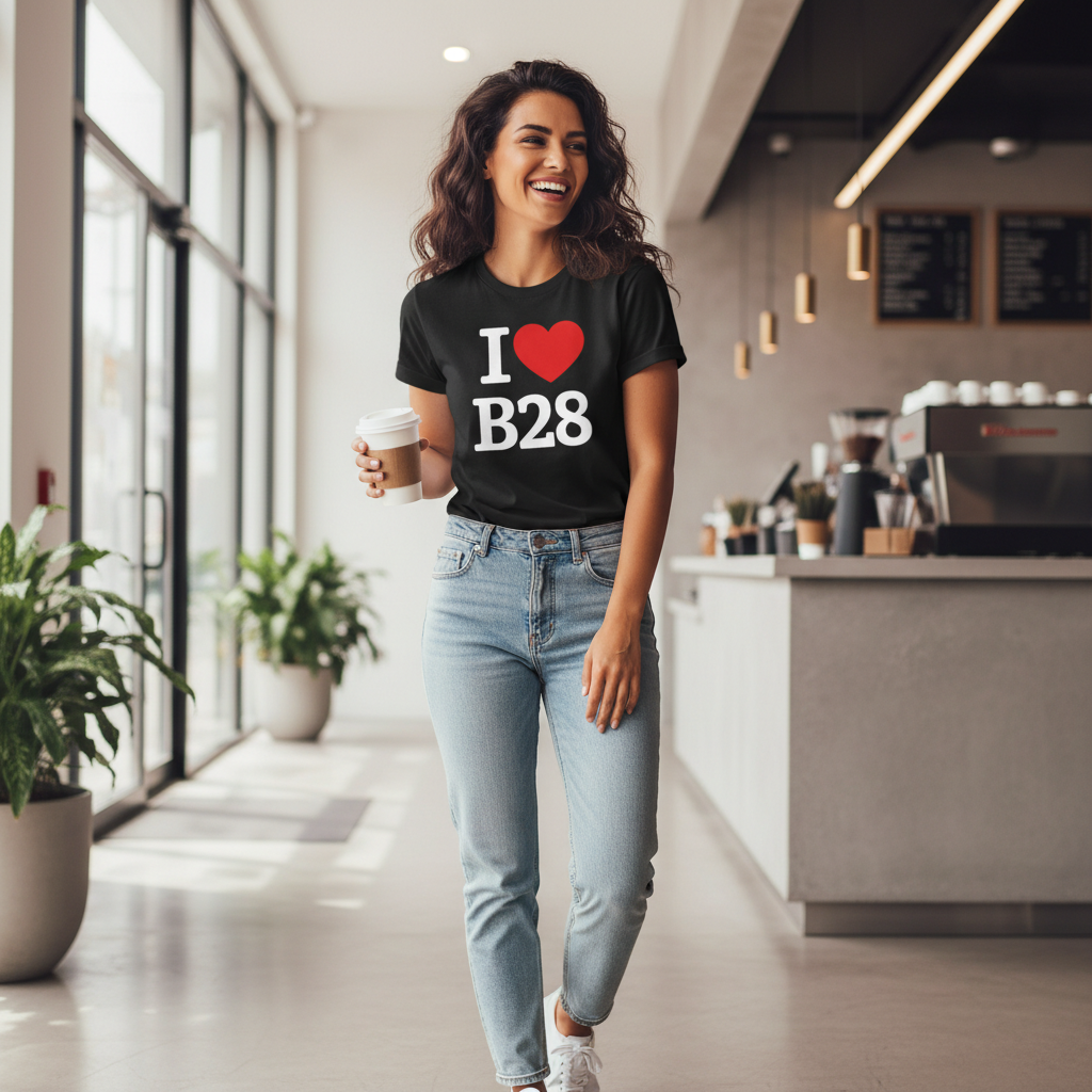 B28 - T-Shirt - I Heart B28 Design - Hall Green | Haslucks Green | Yardley Wood