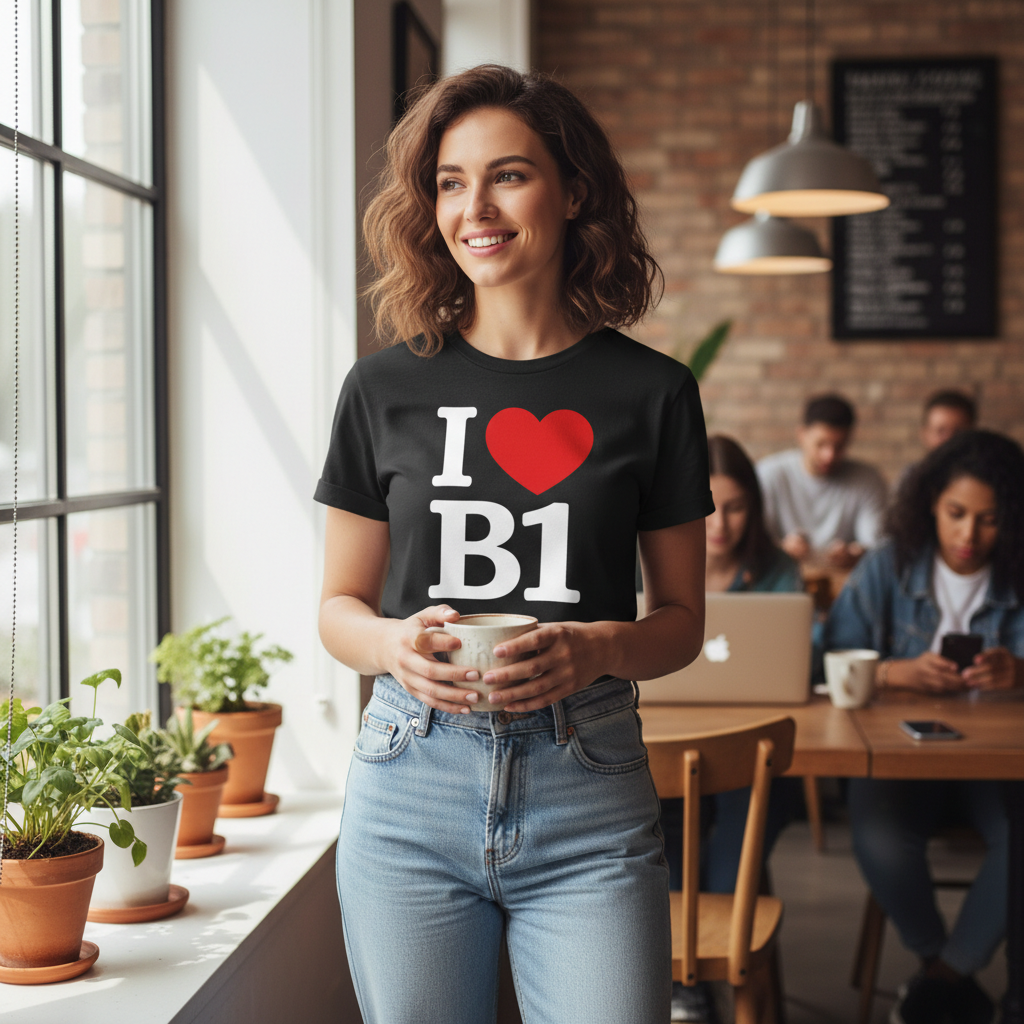 B1 - T-Shirt - I Heart B1 Design - Birmingham City Centre | Broad Street | Westside | Jewellery Quarter