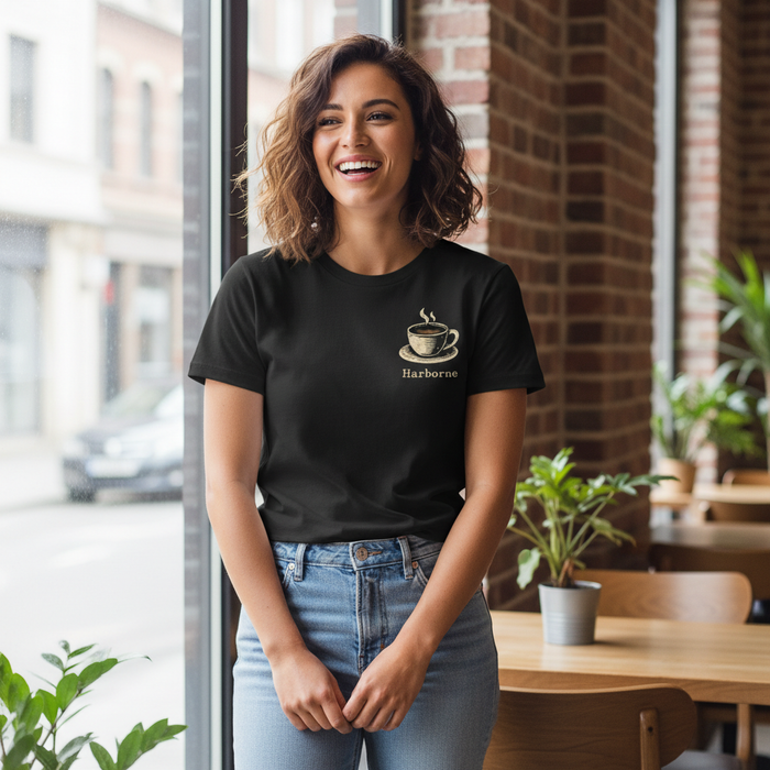 Harborne - T-Shirt - Bold Indie Design - Coffee Cup