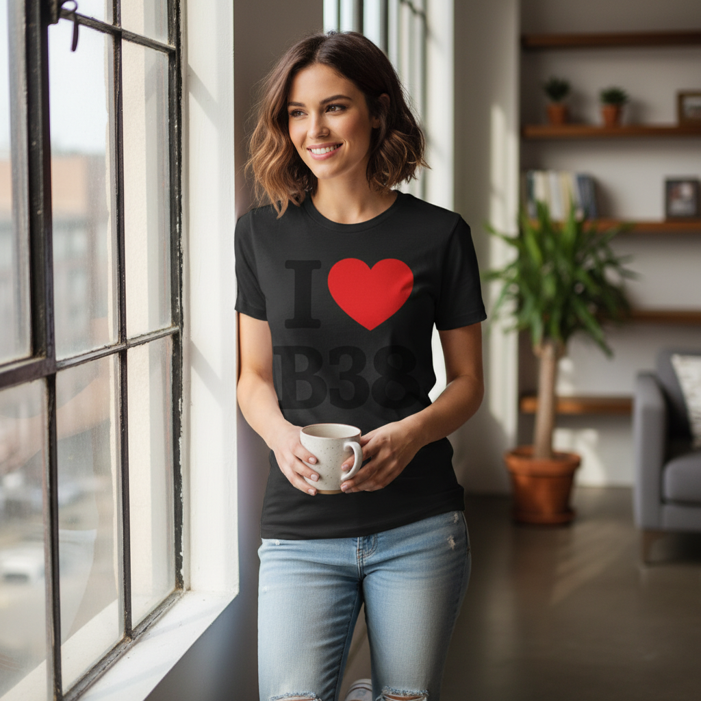 B38 - T-Shirt - I Heart B38 Design - Kings Norton | Hawkesley | Headley Heath | Forhill