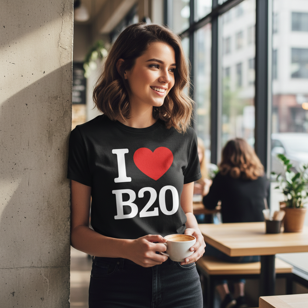 B20 - T-Shirt - I Heart B20 Design - Handsworth Wood | Handsworth | Birchfield | Browns Green