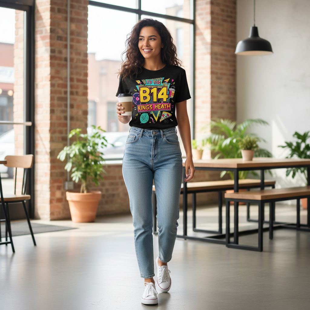 Kings Heath - T-Shirt - Playful Neon Vibe Design