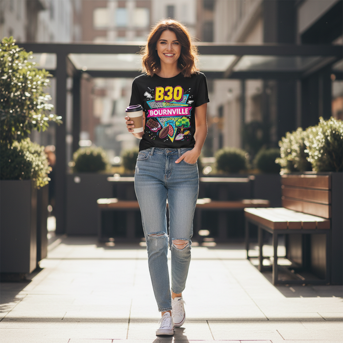 Bournville - T-Shirt - Playful Neon Vibe Design