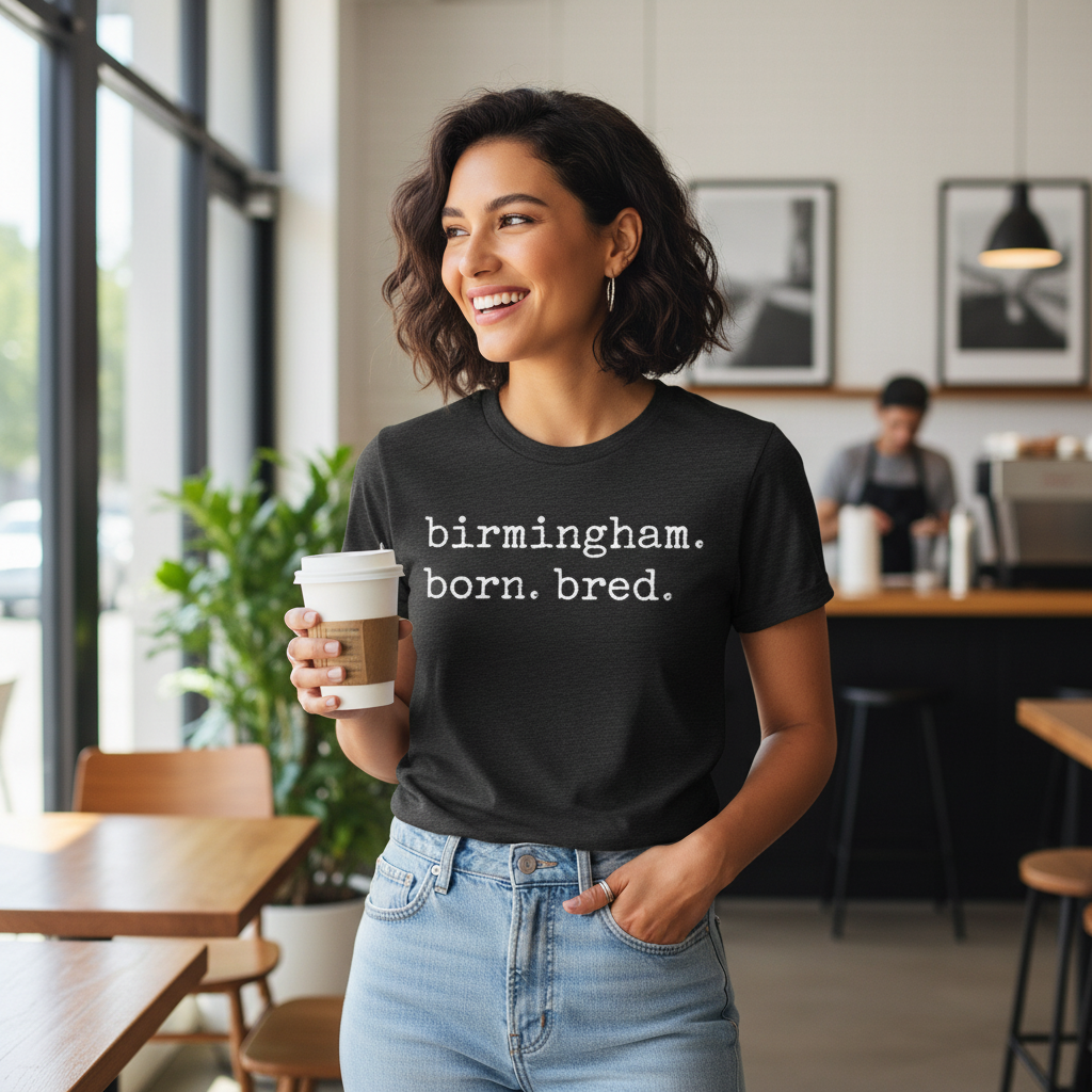 Birmingham - T-Shirt - Born & Bred Stamped Type