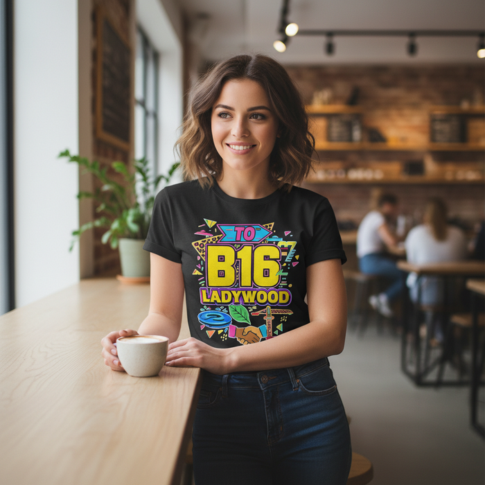 Ladywood - T-Shirt - Playful Neon Vibe Design