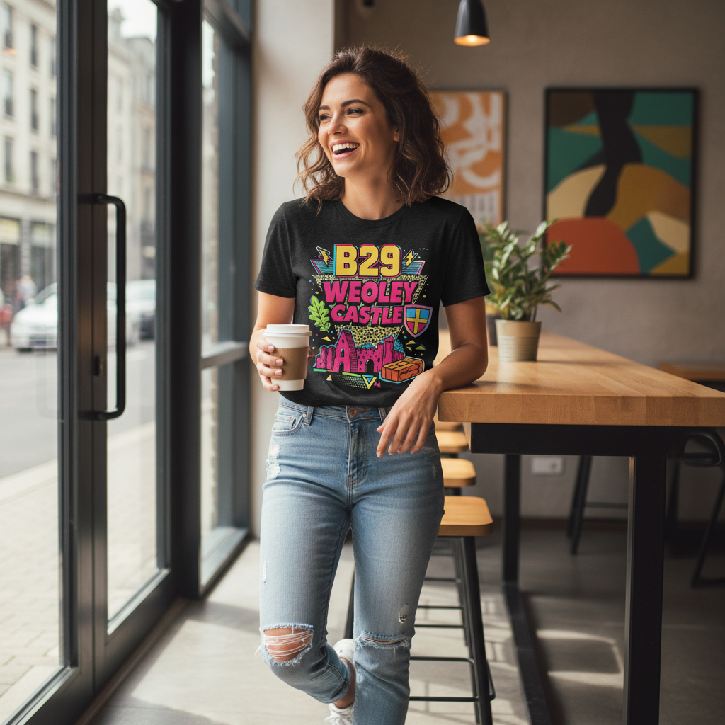 Weoley Castle - T-Shirt - Playful Neon Vibe Design