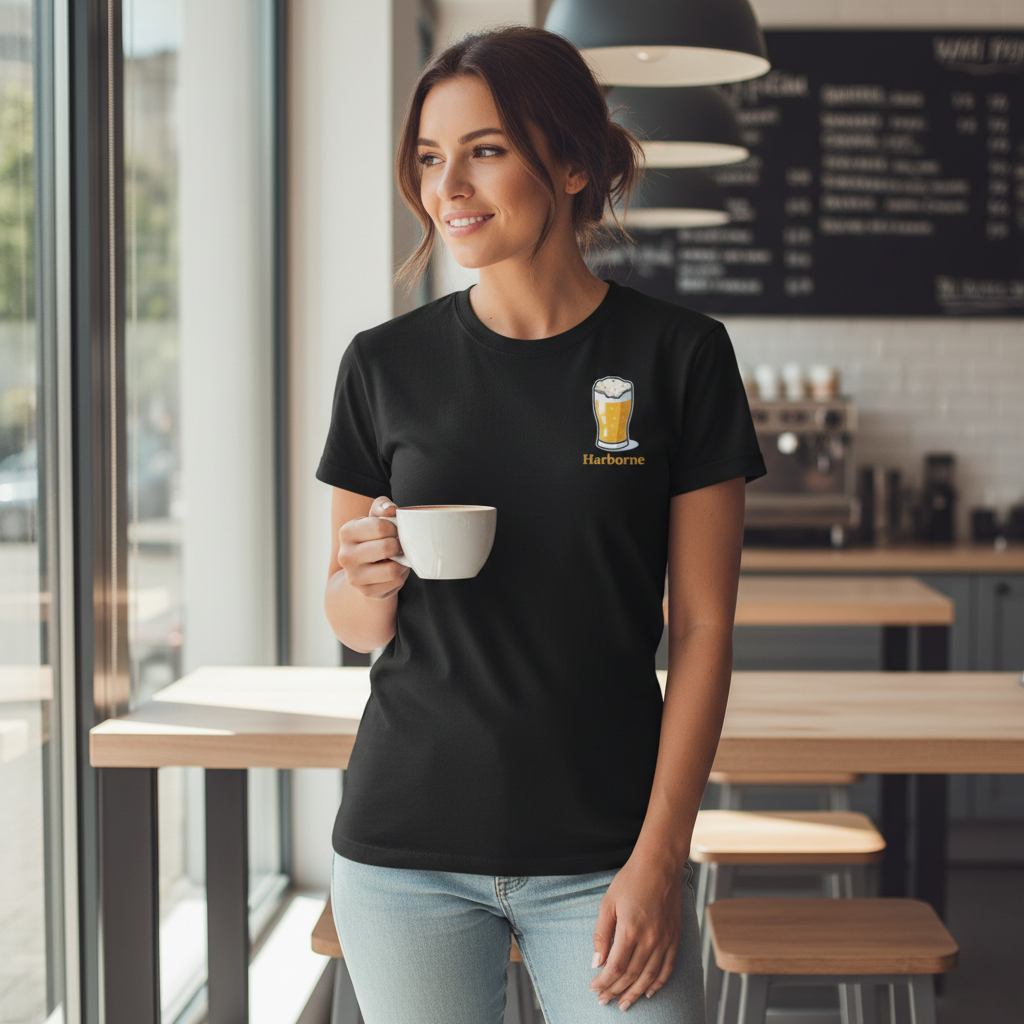 Harborne - T-Shirt - Minimal Cool Design - Beer Glass