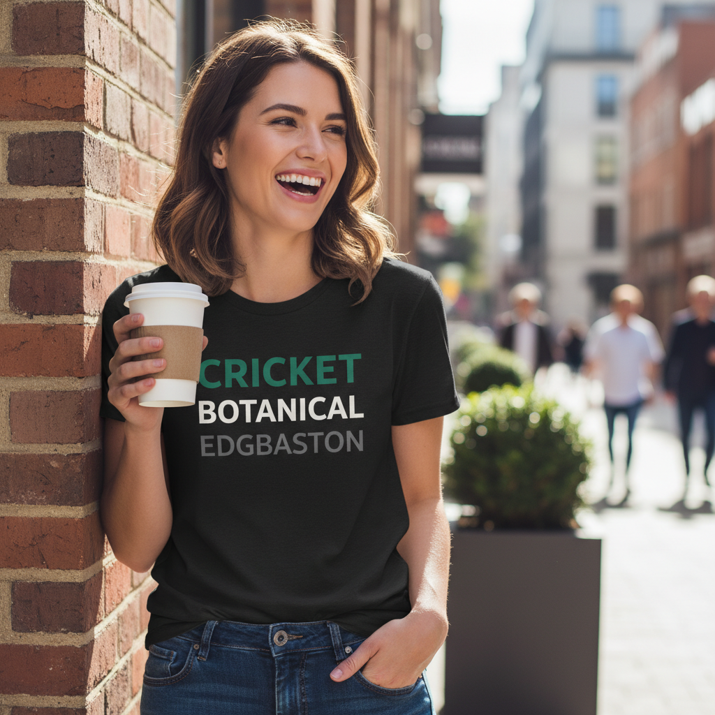 Edgbaston - T-Shirt - Minimal Type Stack Design