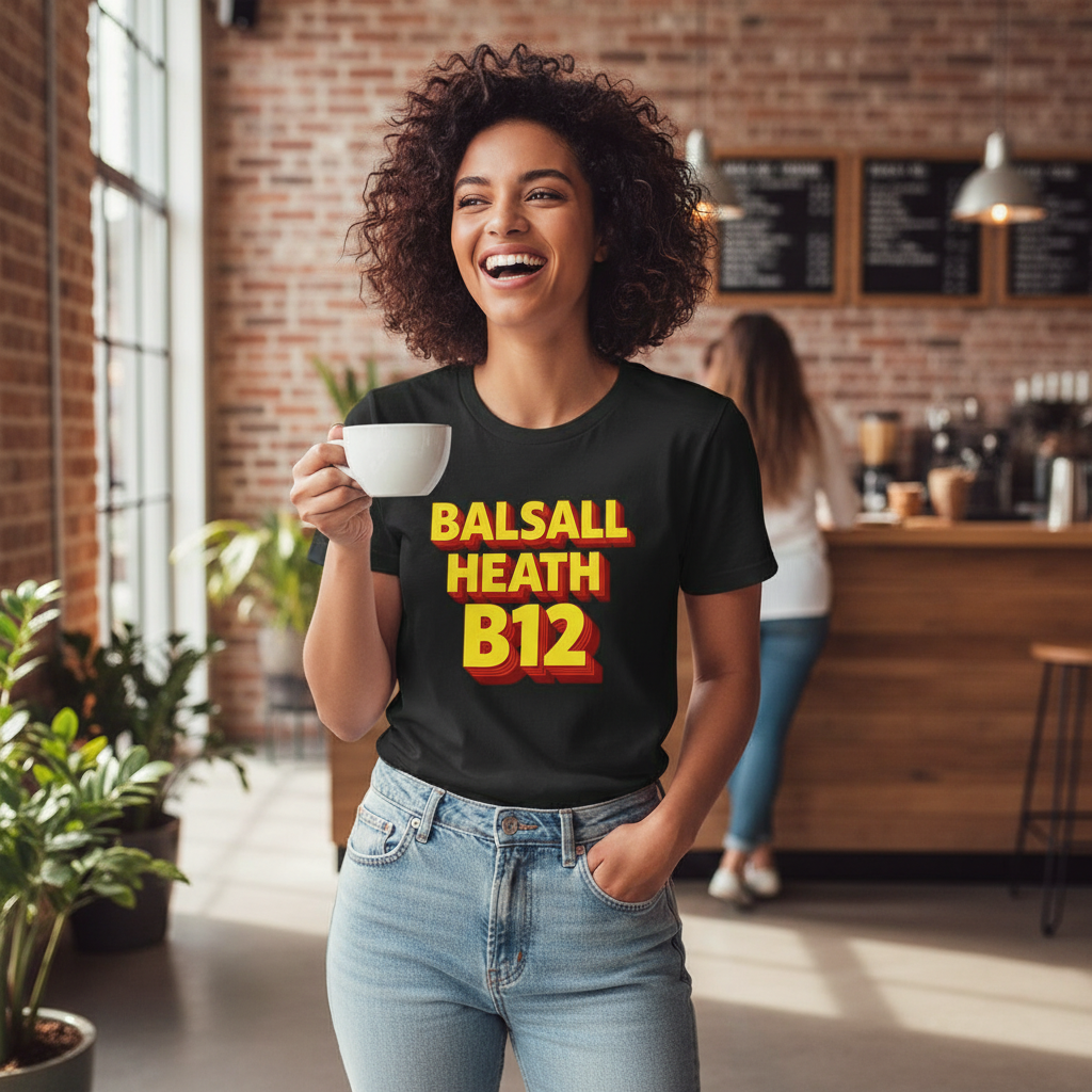 Balsall Heath - T-Shirt - Bold 3D Type Design