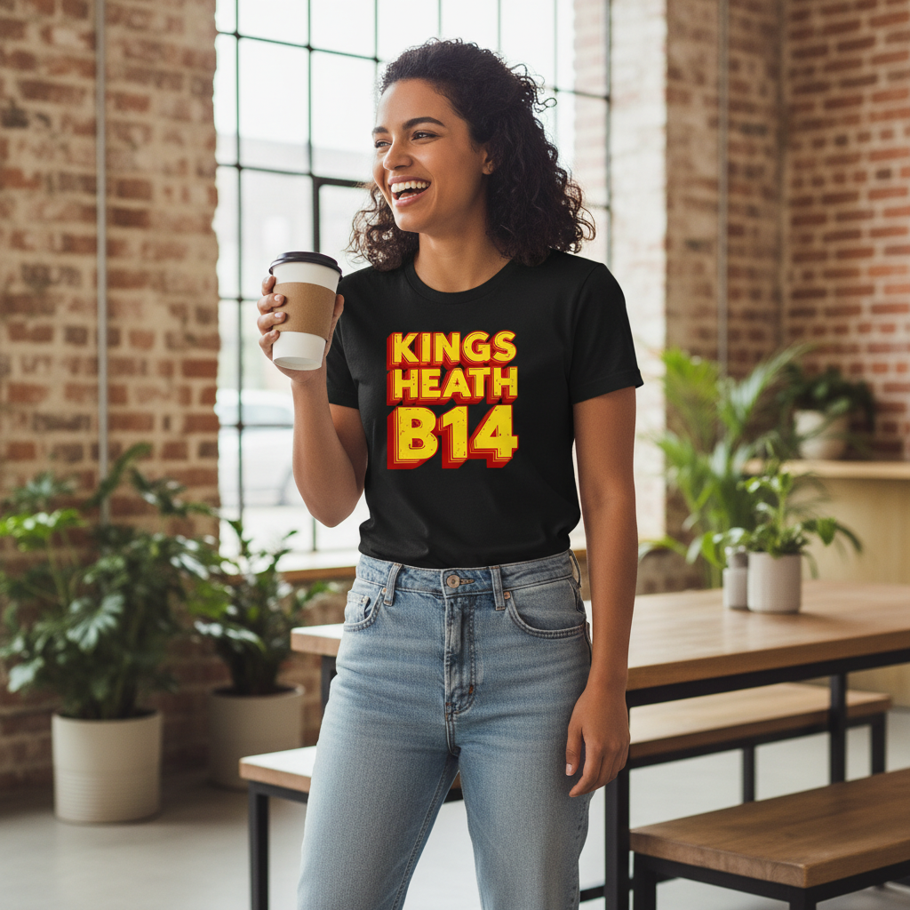 Kings Heath - T-Shirt - Bold 3D Type Design