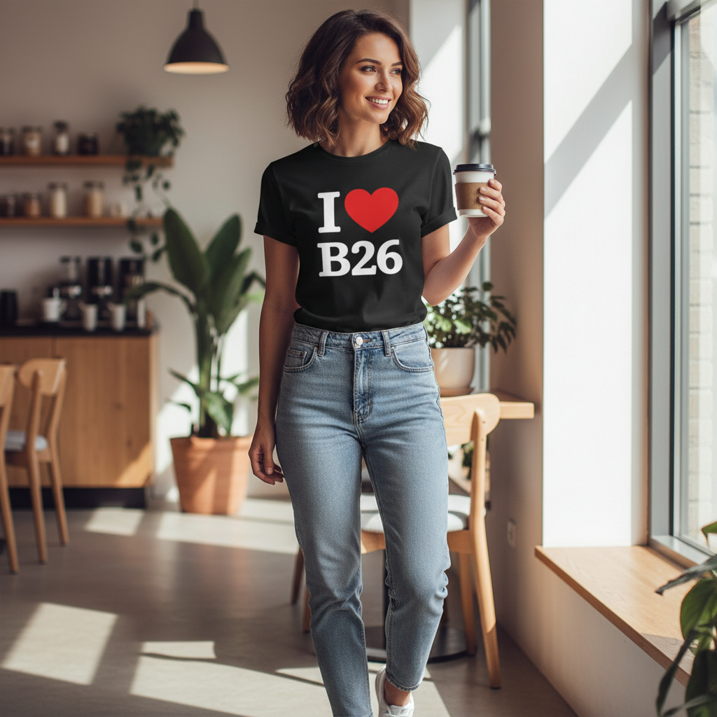 B26 - T-Shirt - I Heart B26 Design - Sheldon | Yardley | Gilbertstone | Lyndon Green | Elmdon