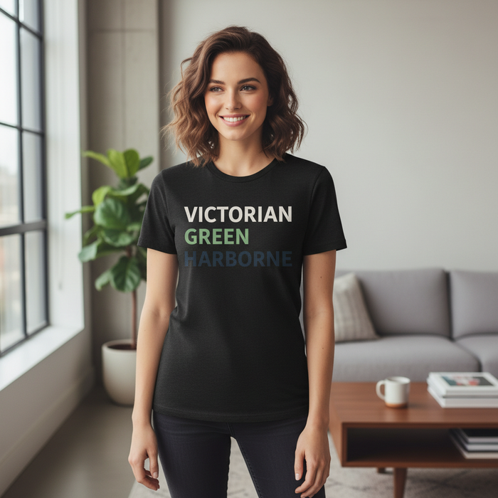 Harborne - T-Shirt - Minimal Type Stack Design