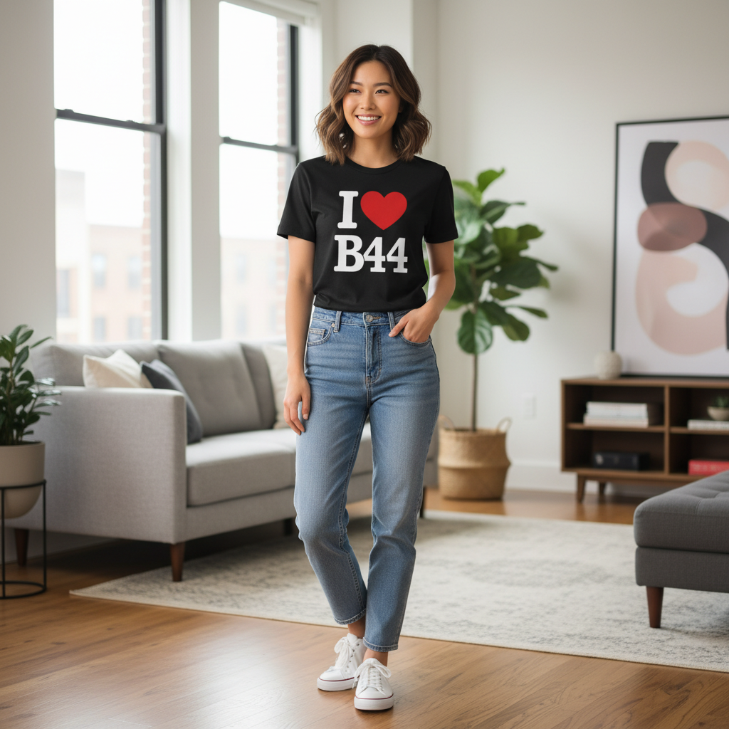 B44 - T-Shirt - I Heart B44 Design -  Kingstanding | Perry Barr | Great Barr | Old Oscott | Queslett