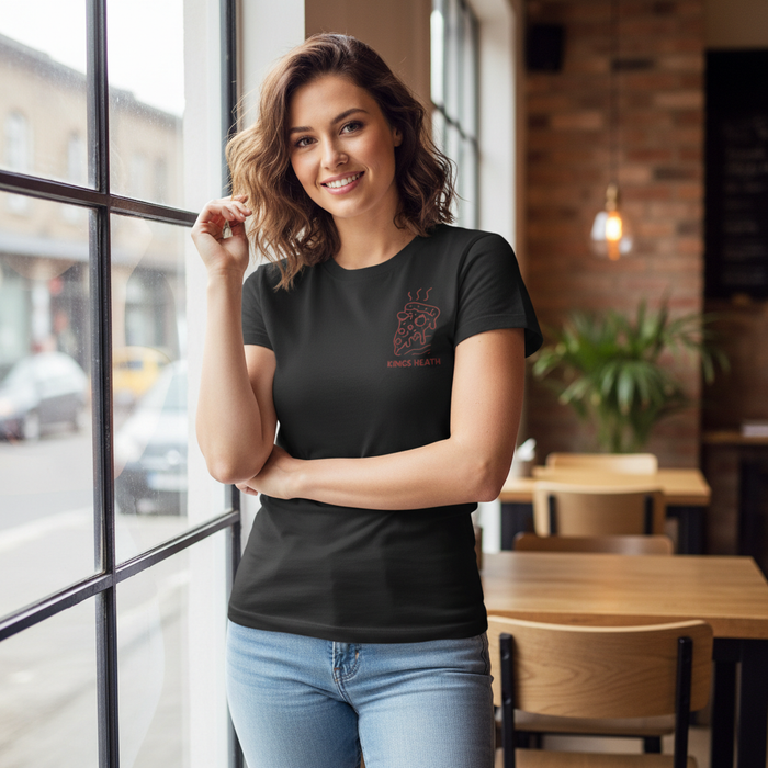 Kings Heath - T-Shirt - Minimal Line Icon Design - Pizza Slice