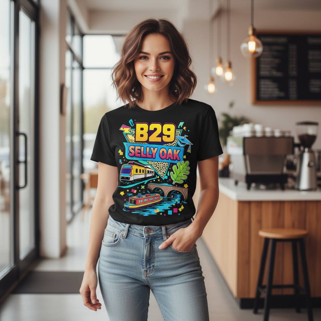 Selly Oak - T-Shirt - Playful Neon Vibe Design