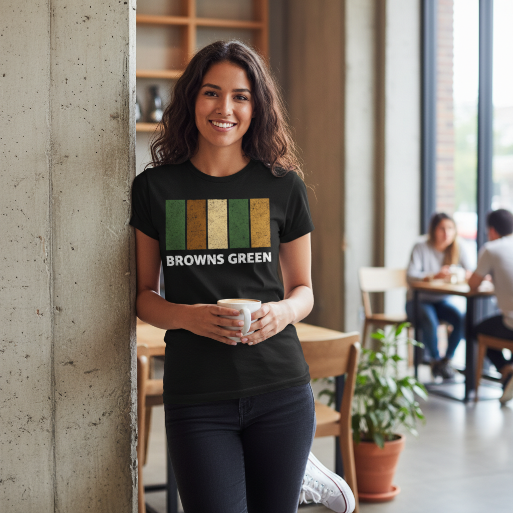 Browns Green - T-Shirt - Colour Block Design