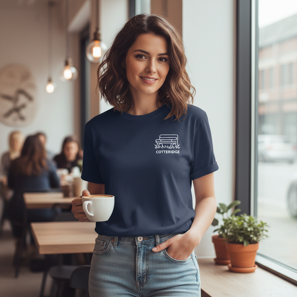 Cotteridge - T-Shirt - Minimal Line Icon Design - Park Bench
