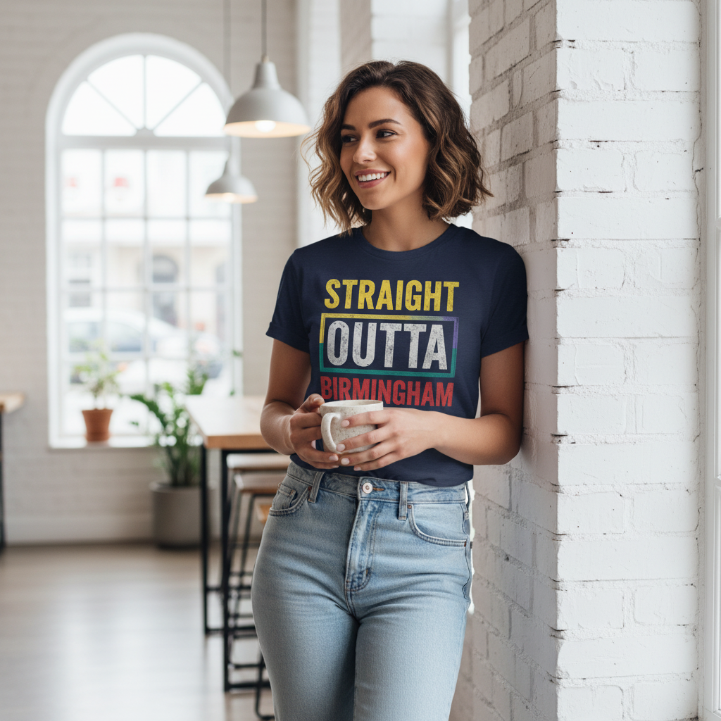 Birmingham - T-Shirt - Straight Outta Birmingham Bold Statement Design