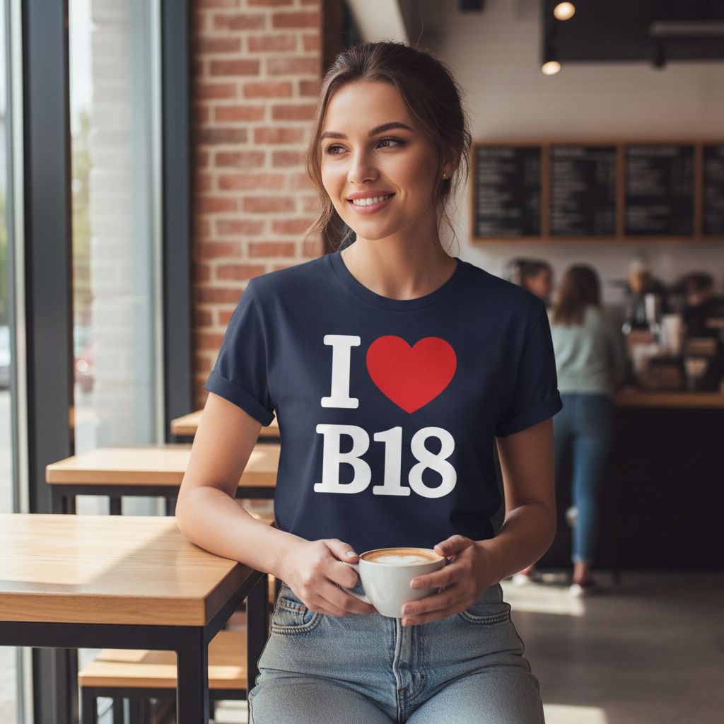 B18 - T-Shirt - I Heart B18 Design - Winson Green | Hockley | Soho