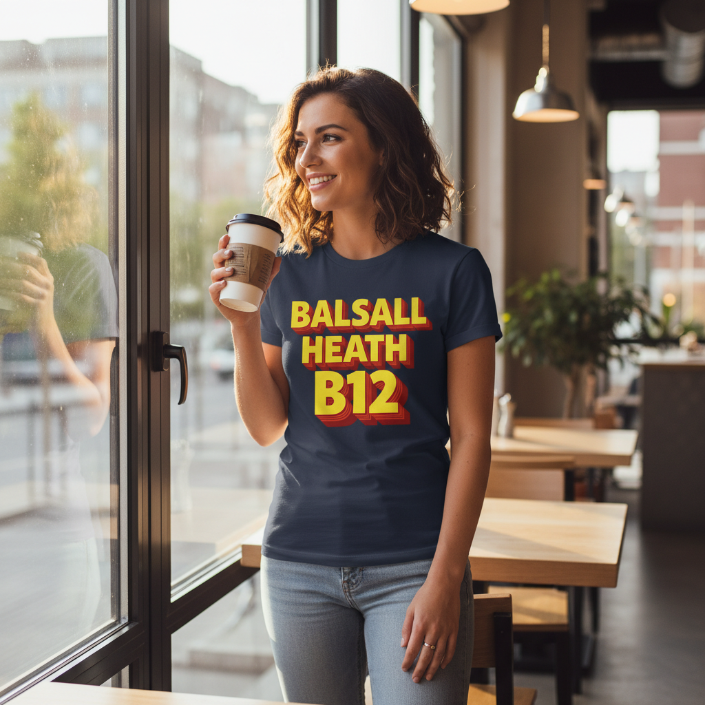 Balsall Heath - T-Shirt - Bold 3D Type Design