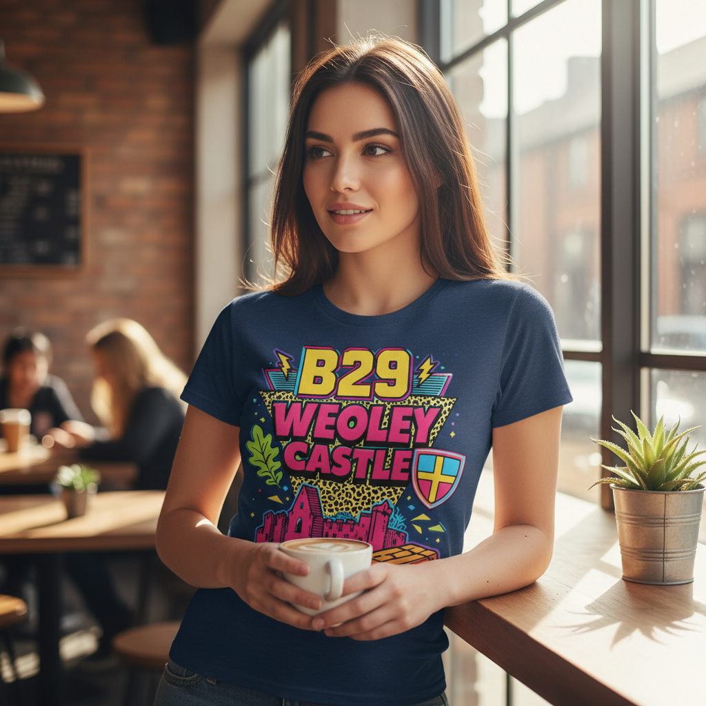 Weoley Castle - T-Shirt - Playful Neon Vibe Design