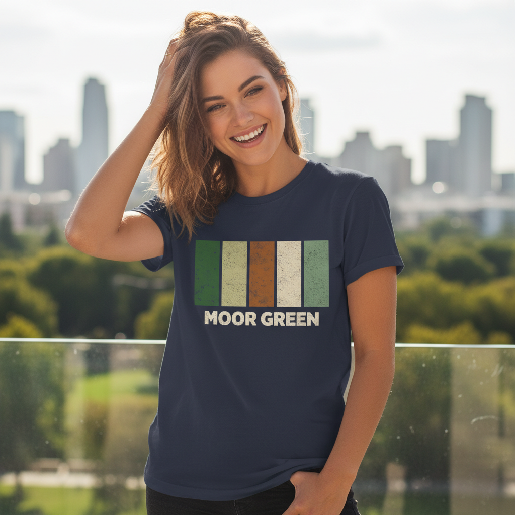Moor Green - T-Shirt - Colour Block Design