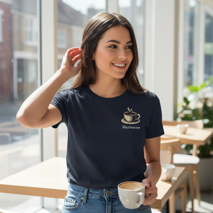 Harborne - T-Shirt - Bold Indie Design - Coffee Cup