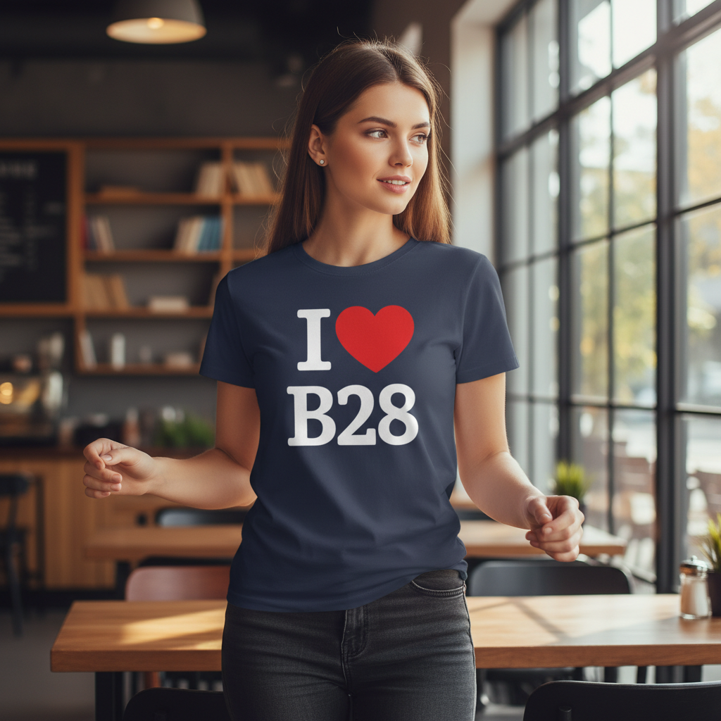 B28 - T-Shirt - I Heart B28 Design - Hall Green | Haslucks Green | Yardley Wood