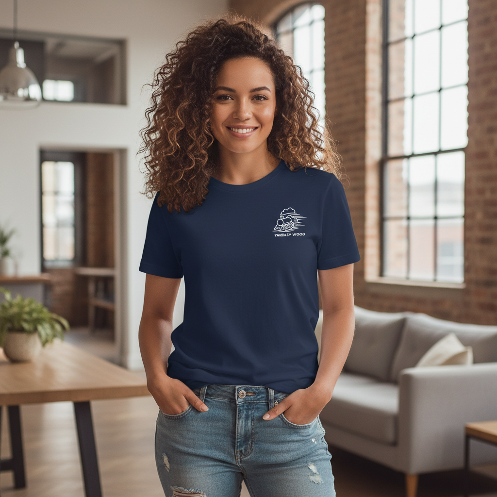 Yardley Wood - T-Shirt - Minimal Line Icon Design - Train