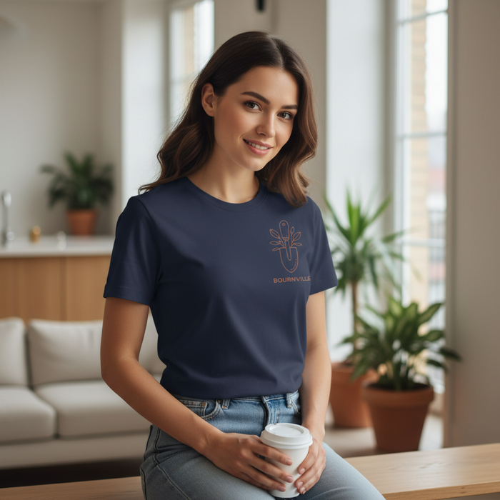 Bournville - T-Shirt - Minimal Line Icon Design - Garden Trowel