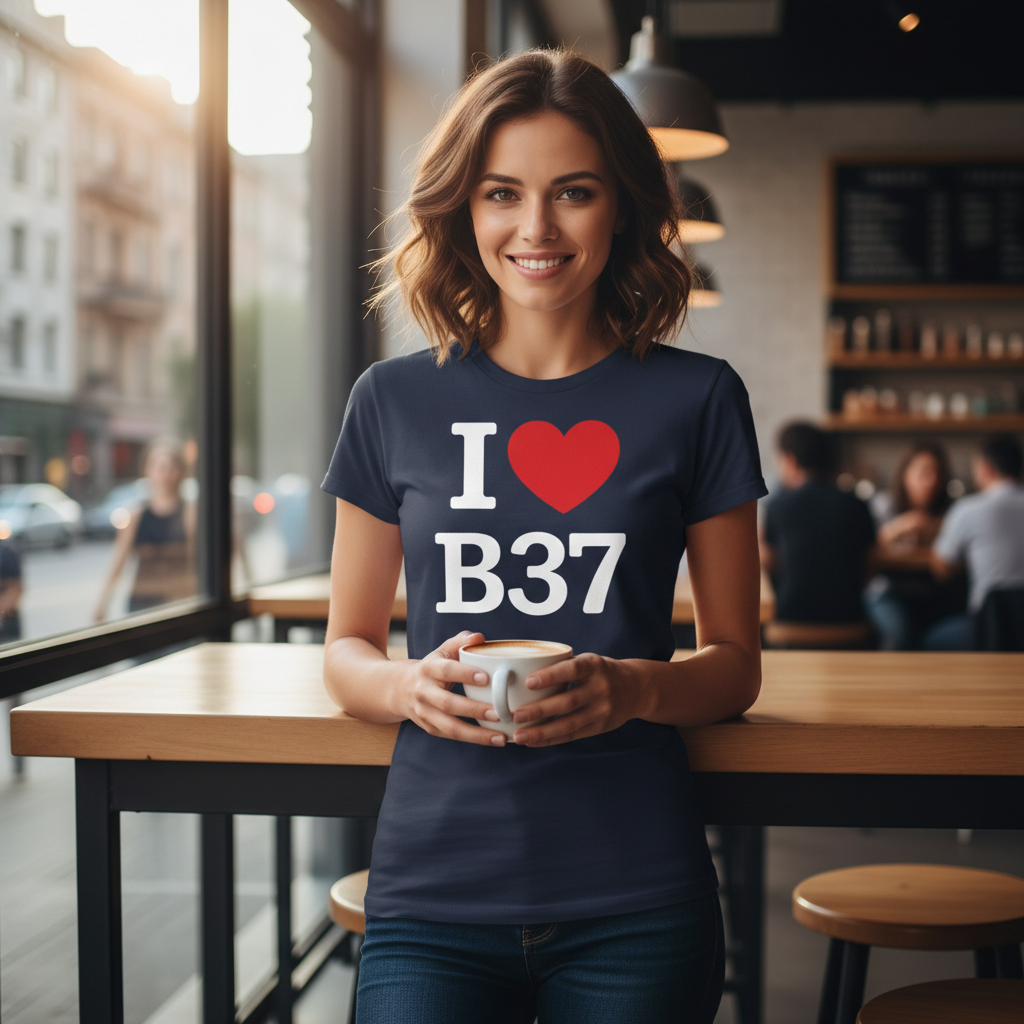 B37 - T-Shirt - I Heart B37 Design - Chelmsley Wood | Marston Green | Kingshurst | Fordbridge