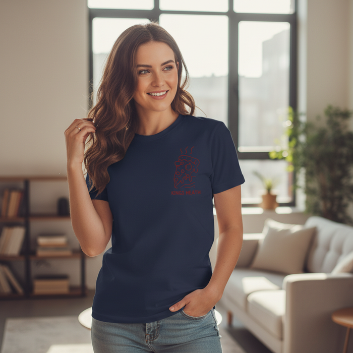 Kings Heath - T-Shirt - Minimal Line Icon Design - Pizza Slice