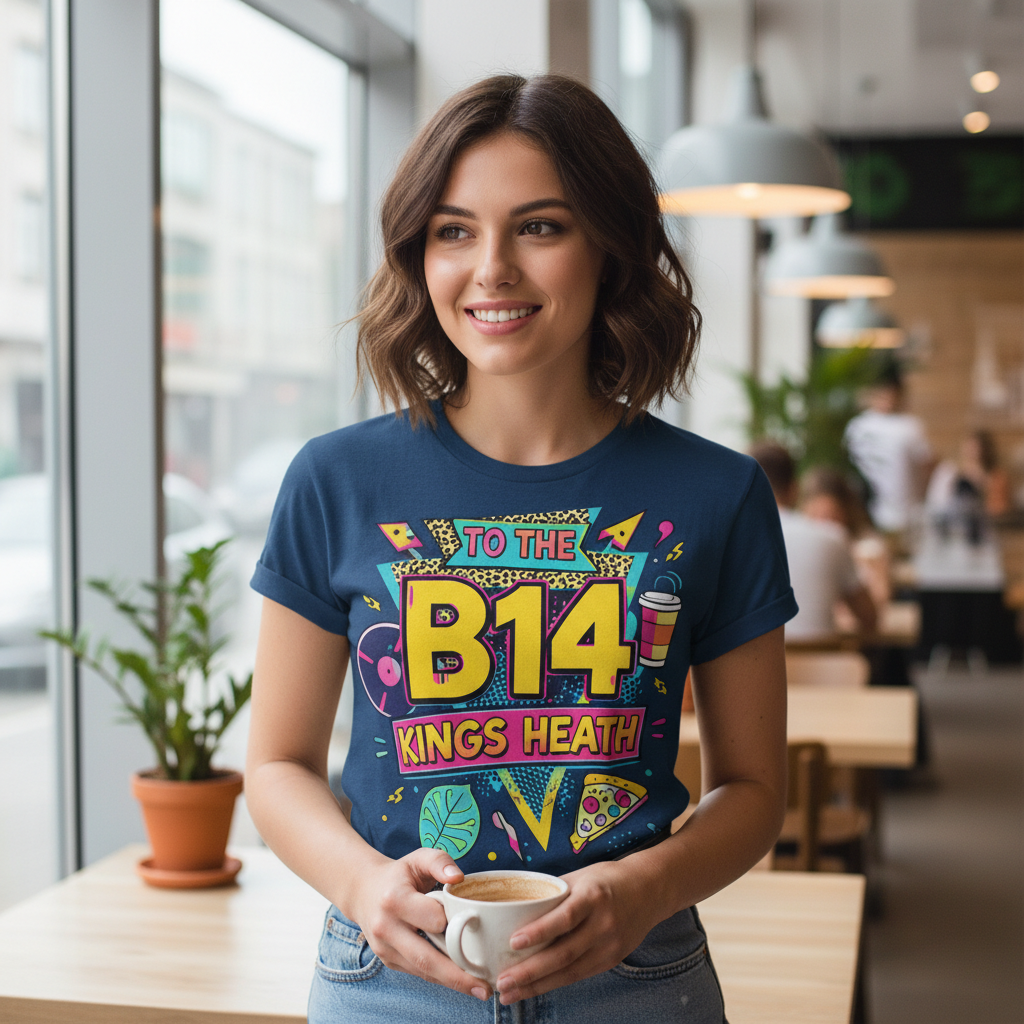 Kings Heath - T-Shirt - Playful Neon Vibe Design