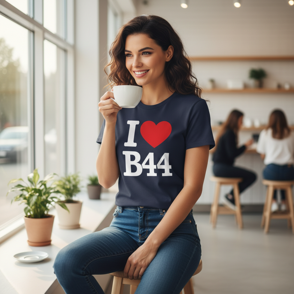 B44 - T-Shirt - I Heart B44 Design -  Kingstanding | Perry Barr | Great Barr | Old Oscott | Queslett