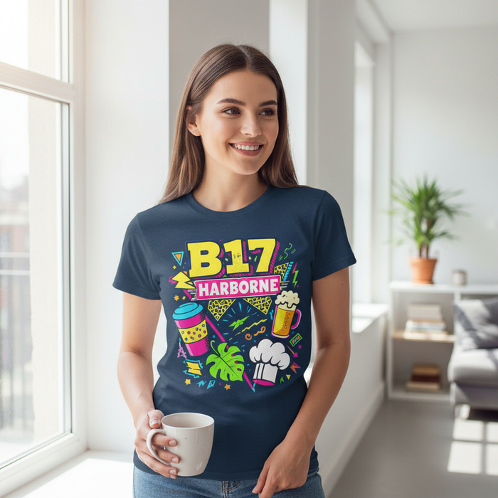 Harborne - T-Shirt - Playful Neon Vibe Design