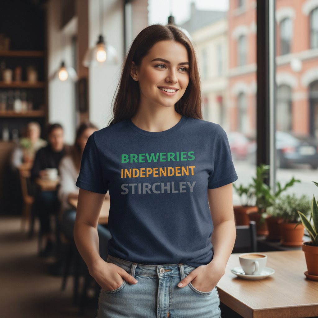 Stirchley - T-Shirt - Minimal Type Stack Design