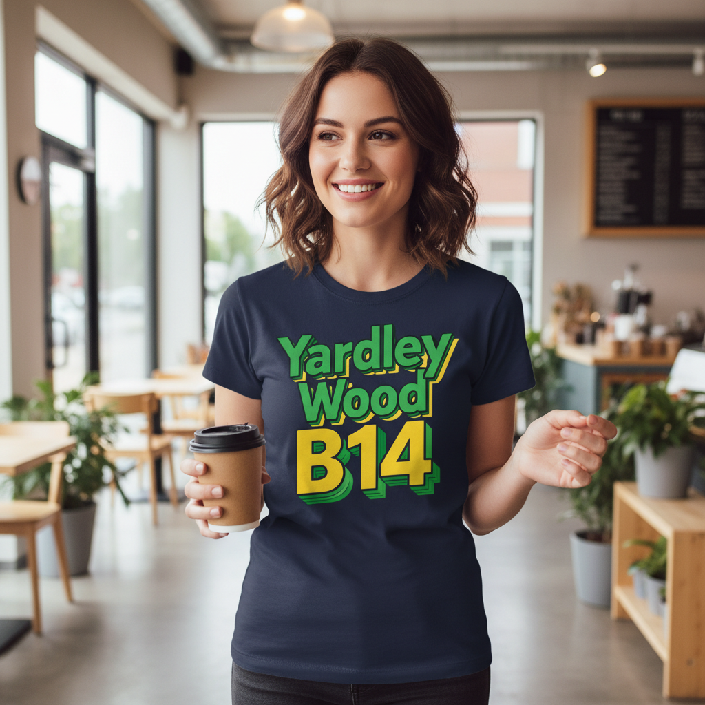 Yardley Wood - T-Shirt - Bold 3D Type Design