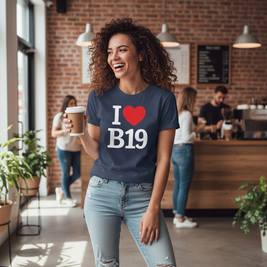 B19 - T-Shirt - I Heart B19 Design - Lozells and East Handsworth | Lozells | Newtown | Birchfield | Gib Hill | Hockley