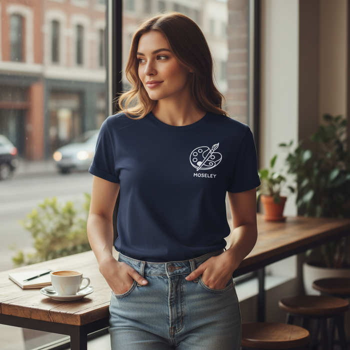 Moseley - T-Shirt - Minimal Line Icon Design - Artist's Palette