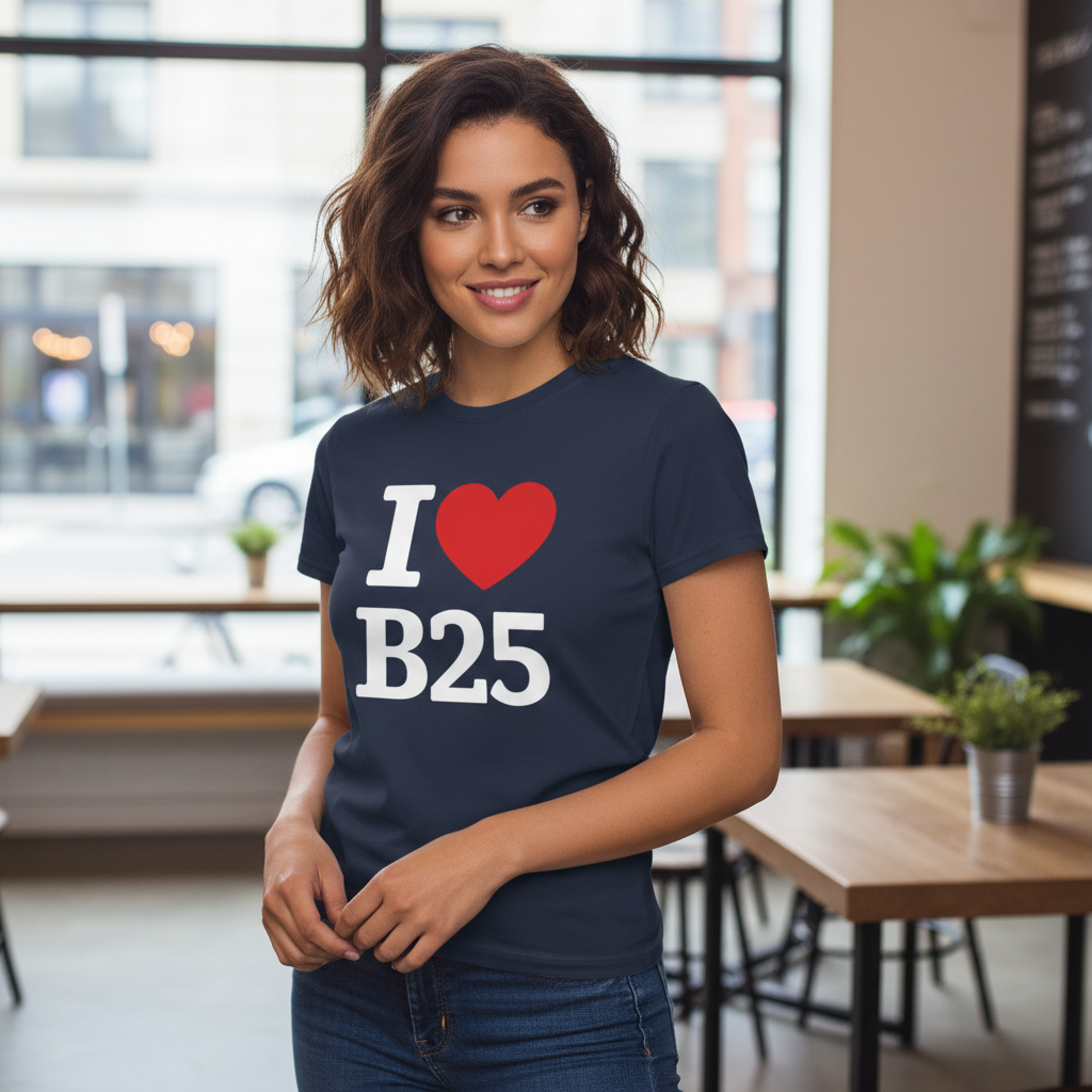B25 - T-Shirt - I Heart B25 Design - Yardley | Hay Mills