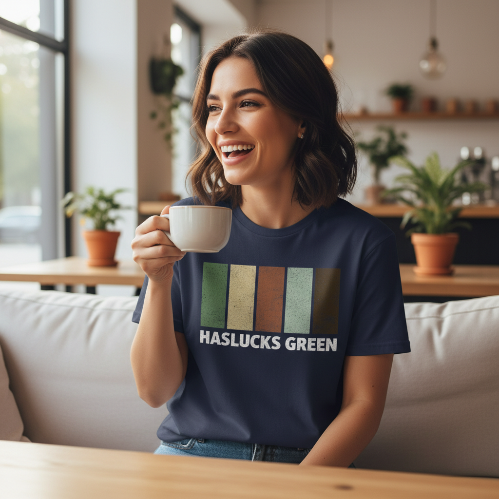 Haslucks Green - T-Shirt - Colour Block Design