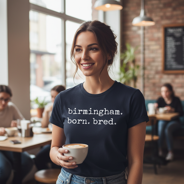 Birmingham - T-Shirt - Born & Bred Stamped Type