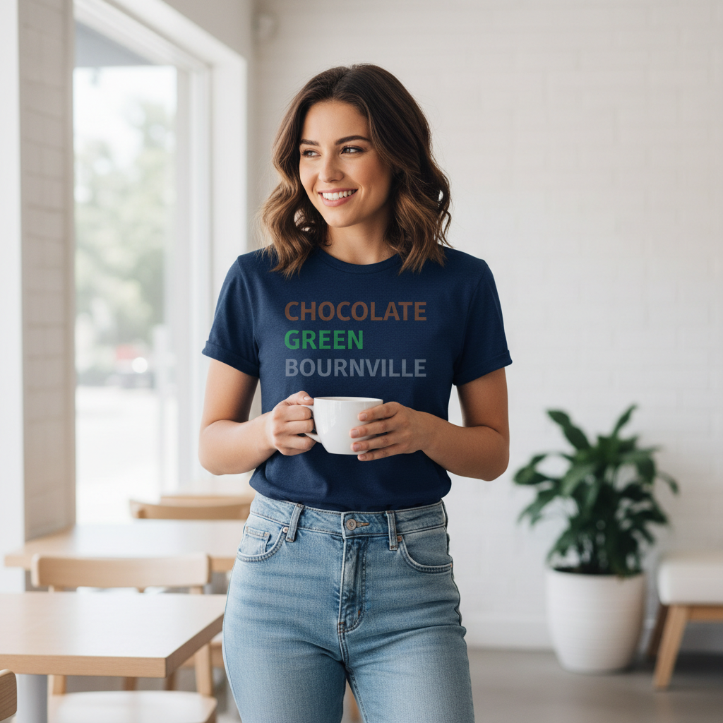 Bournville - T-Shirt - Minimal Type Stack Design