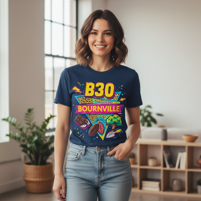 Bournville - T-Shirt - Playful Neon Vibe Design
