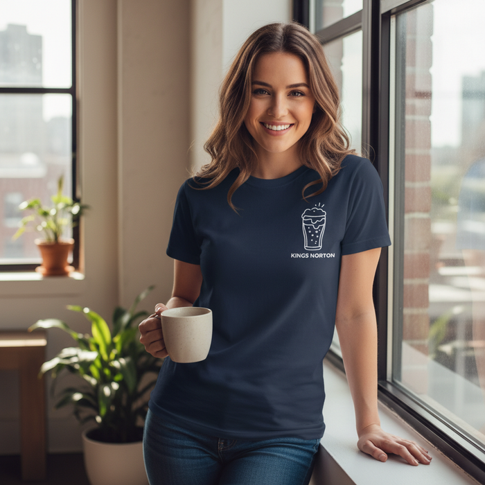 Kings Norton - T-Shirt - Minimal Line Icon Design - Beer Glass